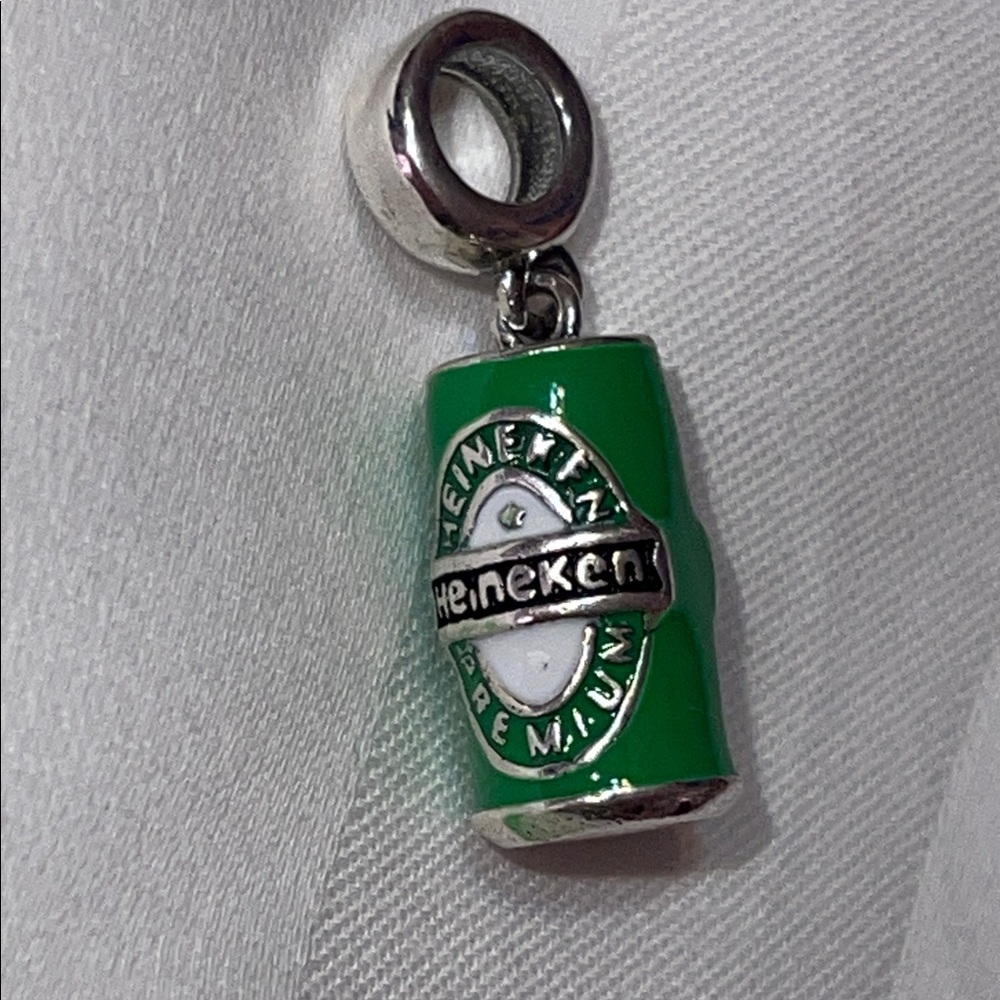 Pandora Sterling Silver 925 Heineken Beer Can Green Charm Pendant